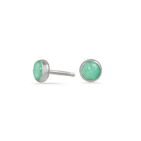 Amazonite Gemdrop 4mm studs - sterling silver | Petite Collection earrings Amanda K Lockrow