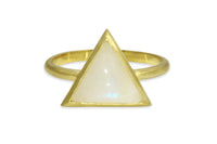 I Am Divine 14K gold rainbow moonstone triangle ring ring Amanda K Lockrow 