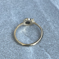 14K gold sapphire and diamond ring size 7 ring Amanda K Lockrow