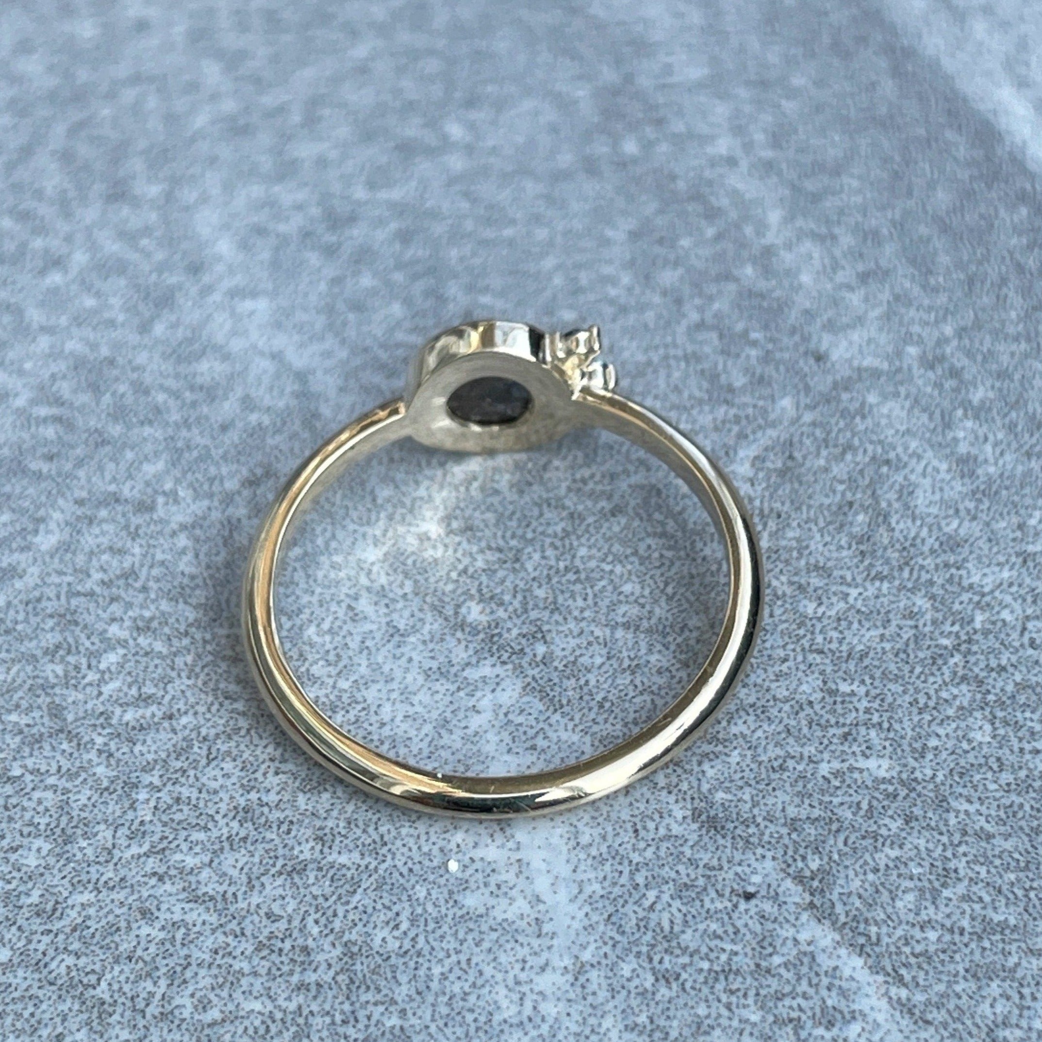 14K gold sapphire and diamond ring size 7 ring Amanda K Lockrow