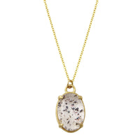 14K gold lepidocrocite in quartz necklace - disco quartz, confetti quartz necklace Amanda K Lockrow