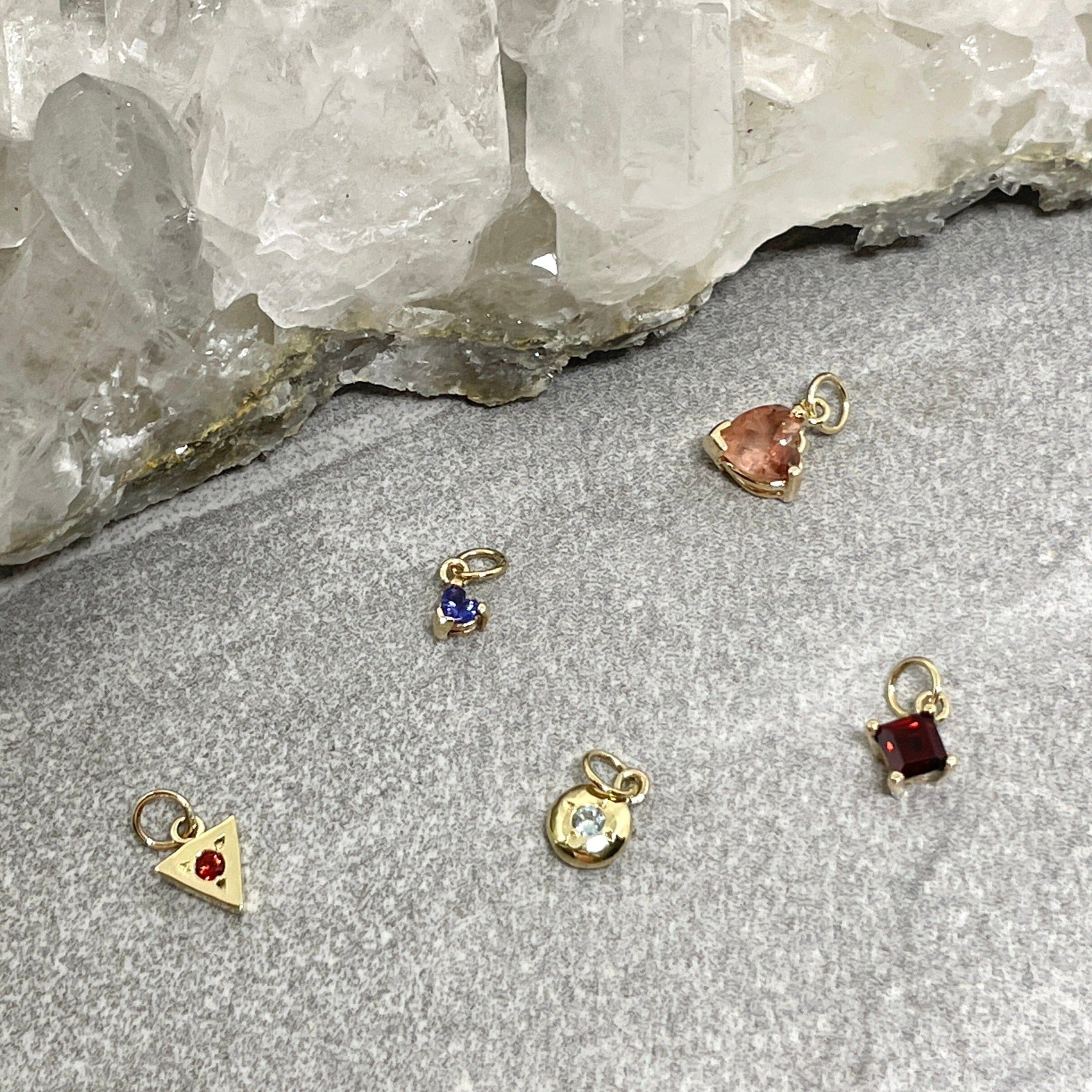 Strength Triangle Garnet Charm - 14k gold | Talisman Collection charm Amanda K Lockrow
