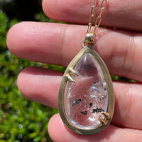 Indra Quicksand Enhydro Quartz Large Drop Necklace - 14k gold | Aislinn Collection necklace Amanda K Lockrow