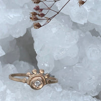 14k gold oriana ring - aquamarine or champagne diamond ring Amanda K Lockrow