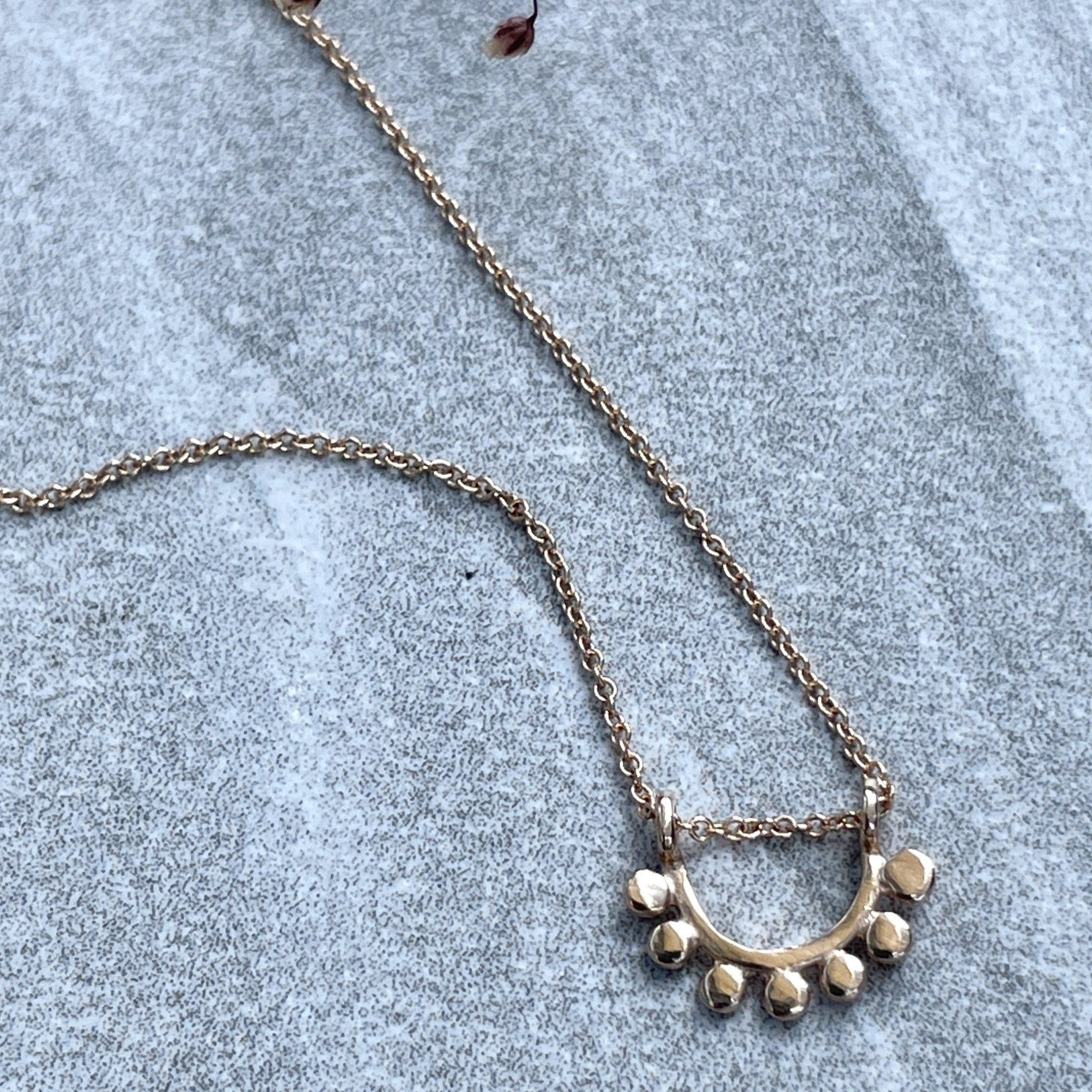 14k rose gold dainty sunrise necklace necklace Amanda K Lockrow