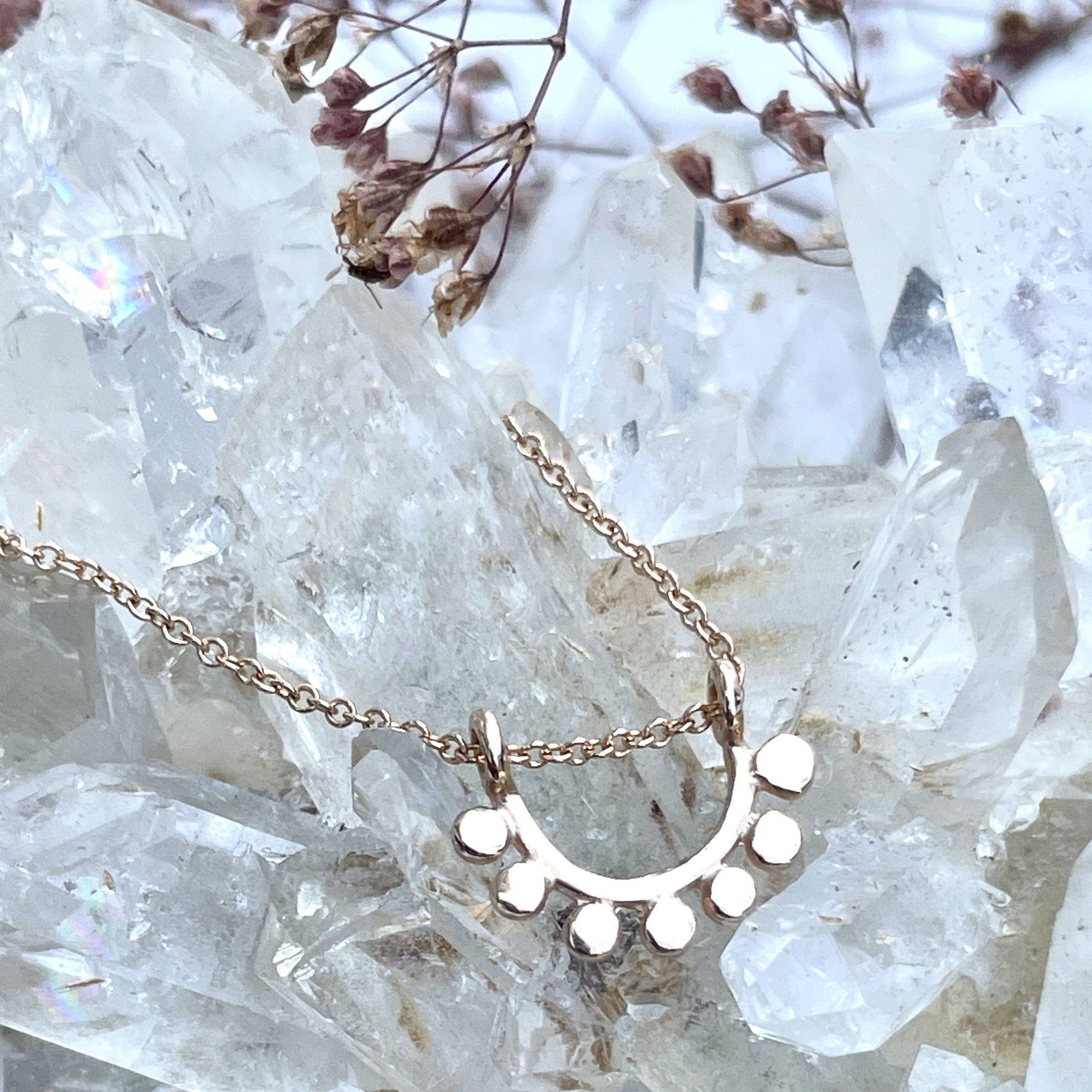 14k rose gold dainty sunrise necklace necklace Amanda K Lockrow