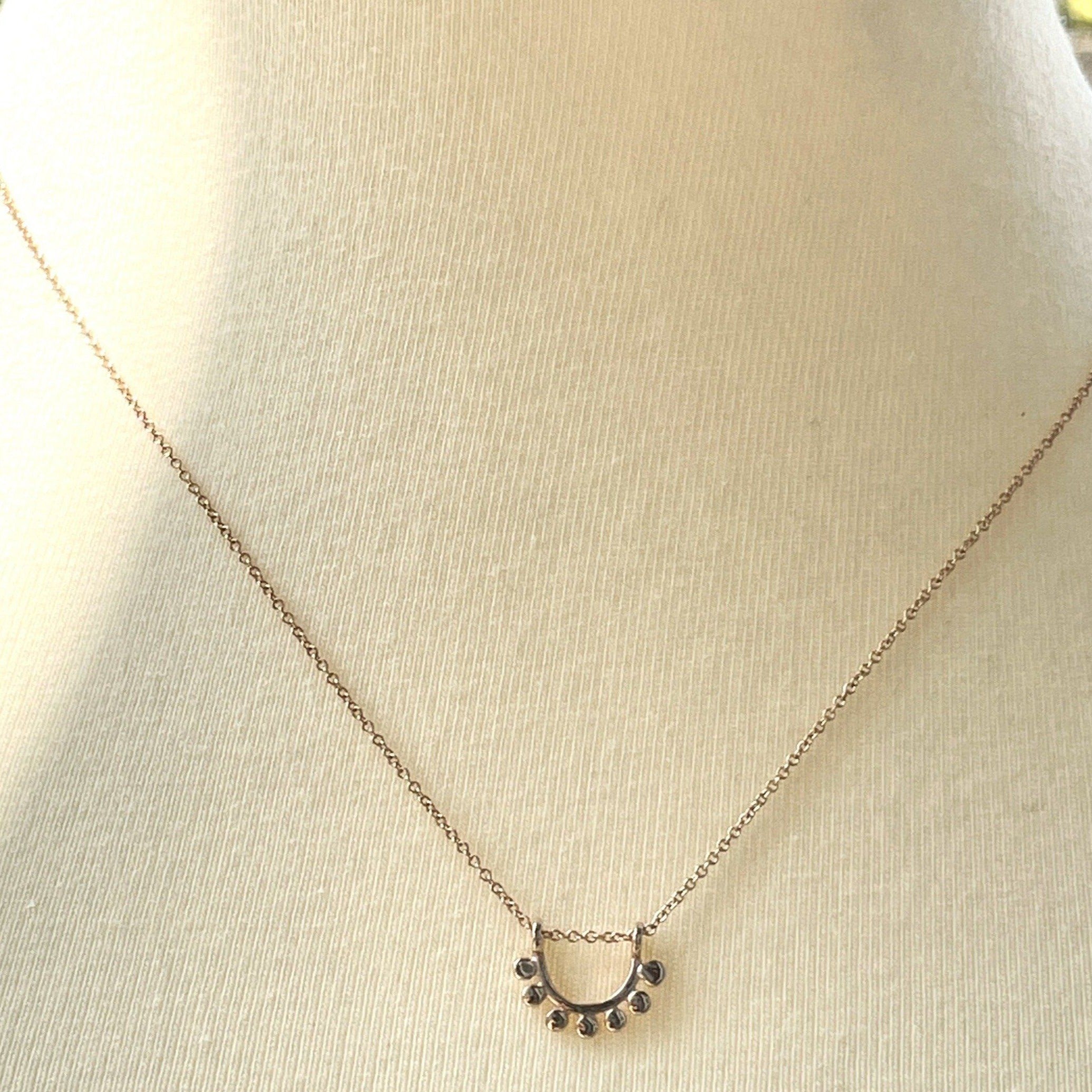 14k yellow gold dainty sunrise necklace necklace Amanda K Lockrow