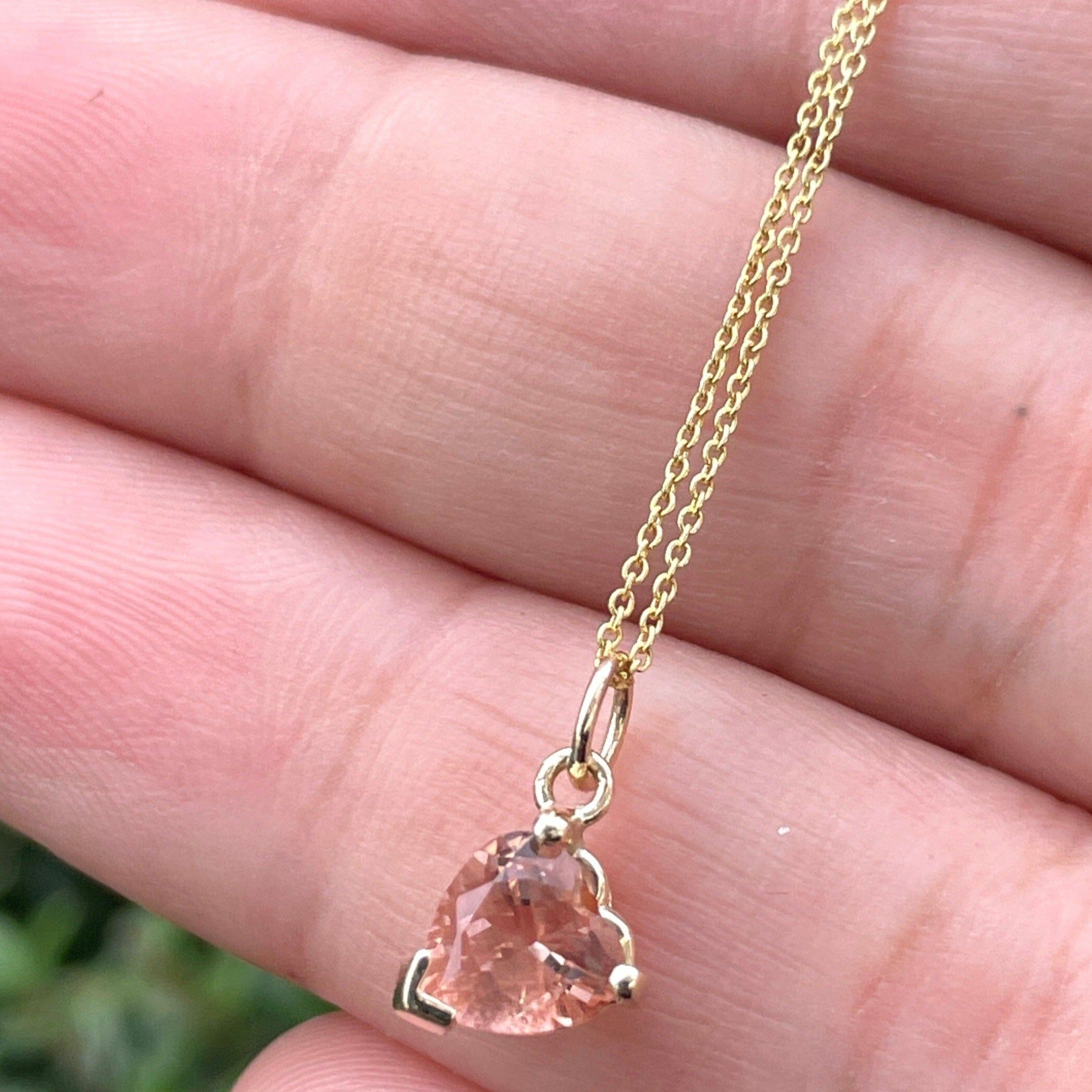 Open Hearted Sunstone Heart Charm -14k yellow gold | Fine Collection charm Amanda K Lockrow
