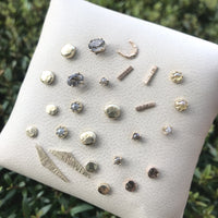 14k yellow gold tourmalinated quartz stud earrings earrings Amanda K Lockrow