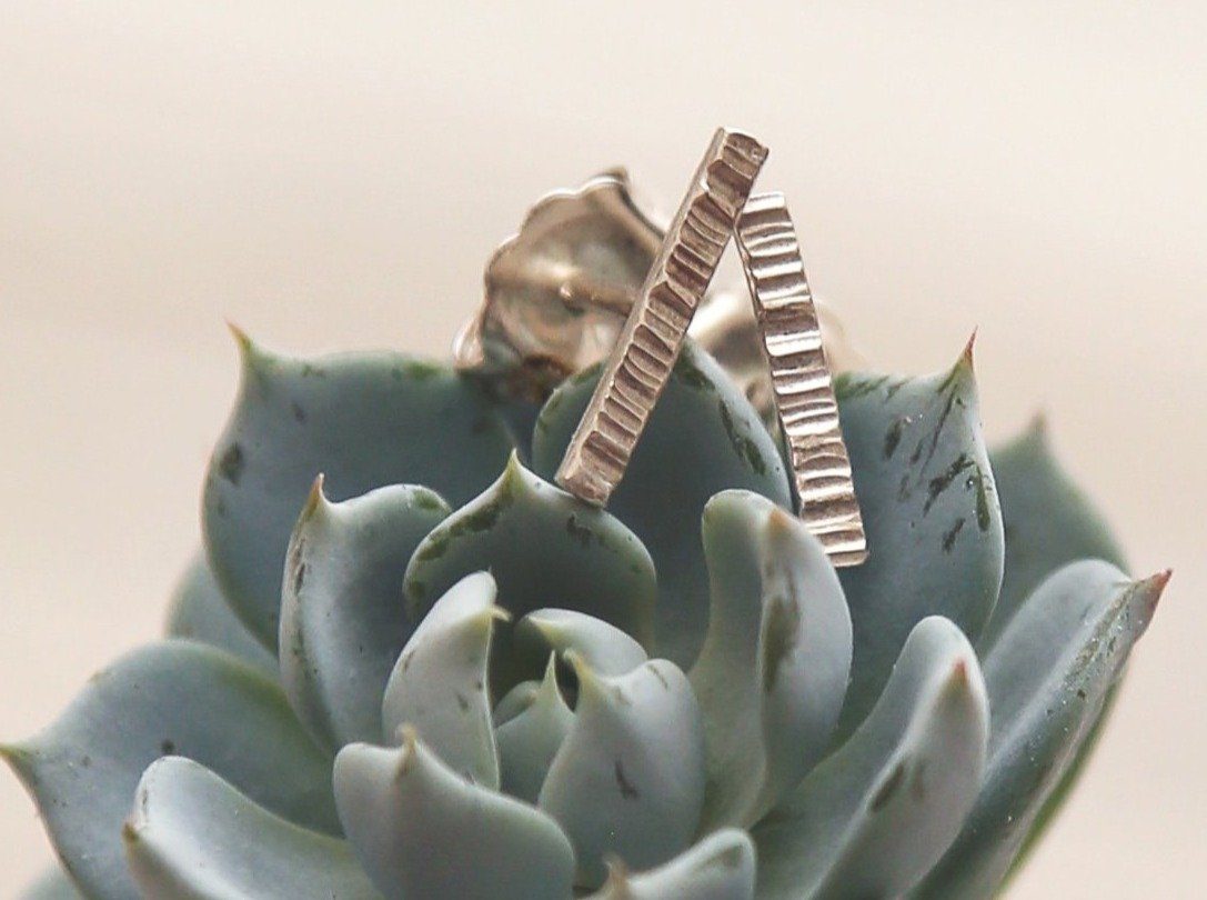 Sterling silver stick studs // bar studs earrings Amanda K Lockrow