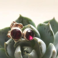18K gold vermeil garnet silver dot stud earrings earrings Amanda K Lockrow