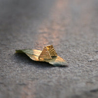 18k yellow vermeil triangle crosshatched stud earrings earrings Amanda K Lockrow
