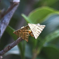 18k yellow vermeil triangle crosshatched stud earrings earrings Amanda K Lockrow