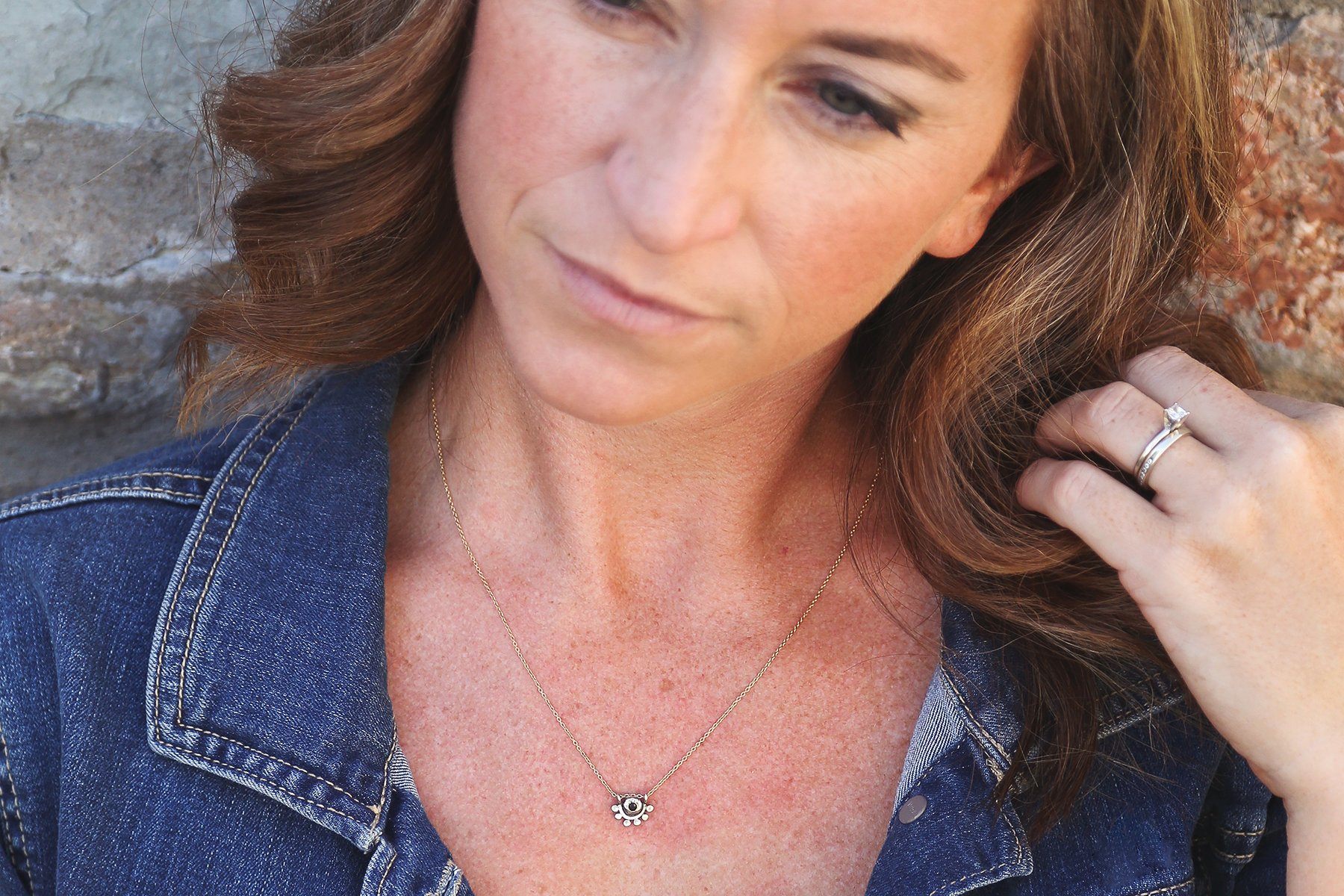 Garnet sterling silver and gold filled oriana necklace necklace Amanda K Lockrow