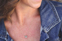 Aquamarine sterling silver and gold filled oriana necklace necklace Amanda K Lockrow
