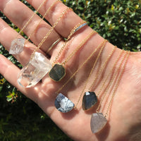 Dendritic opal half moon sterling silver necklace necklace Amanda K Lockrow