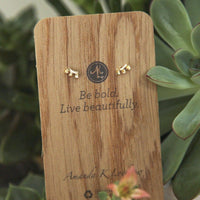 18K yellow gold vermeil sunrise sterling silver studs // 3 rays earrings Amanda K Lockrow