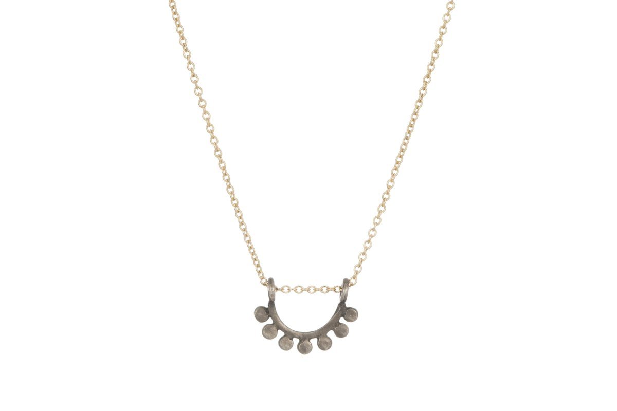 Sterling silver and gold filled dainty sunrise necklace necklace Amanda K Lockrow