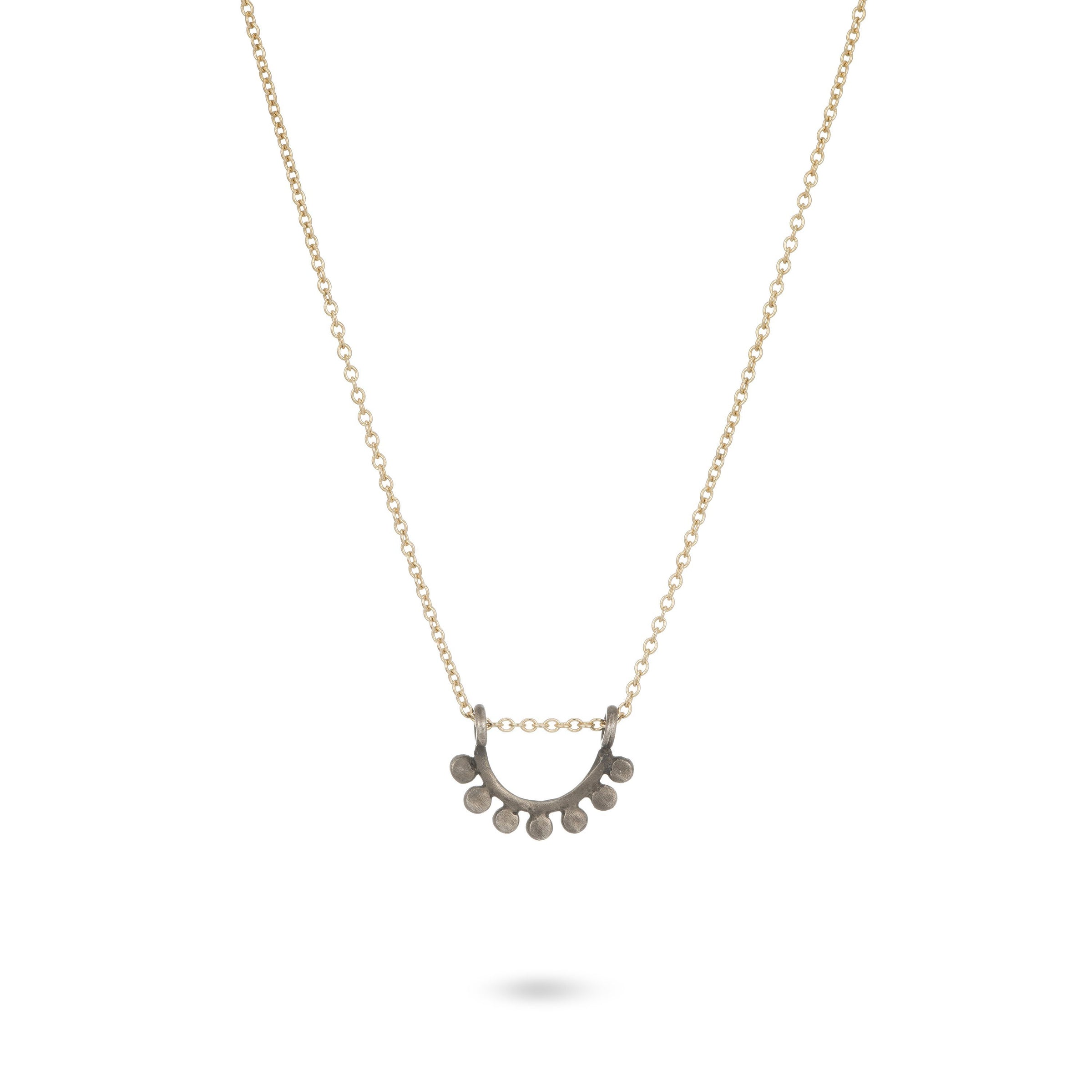 Sterling silver and gold filled dainty sunrise necklace necklace Amanda K Lockrow