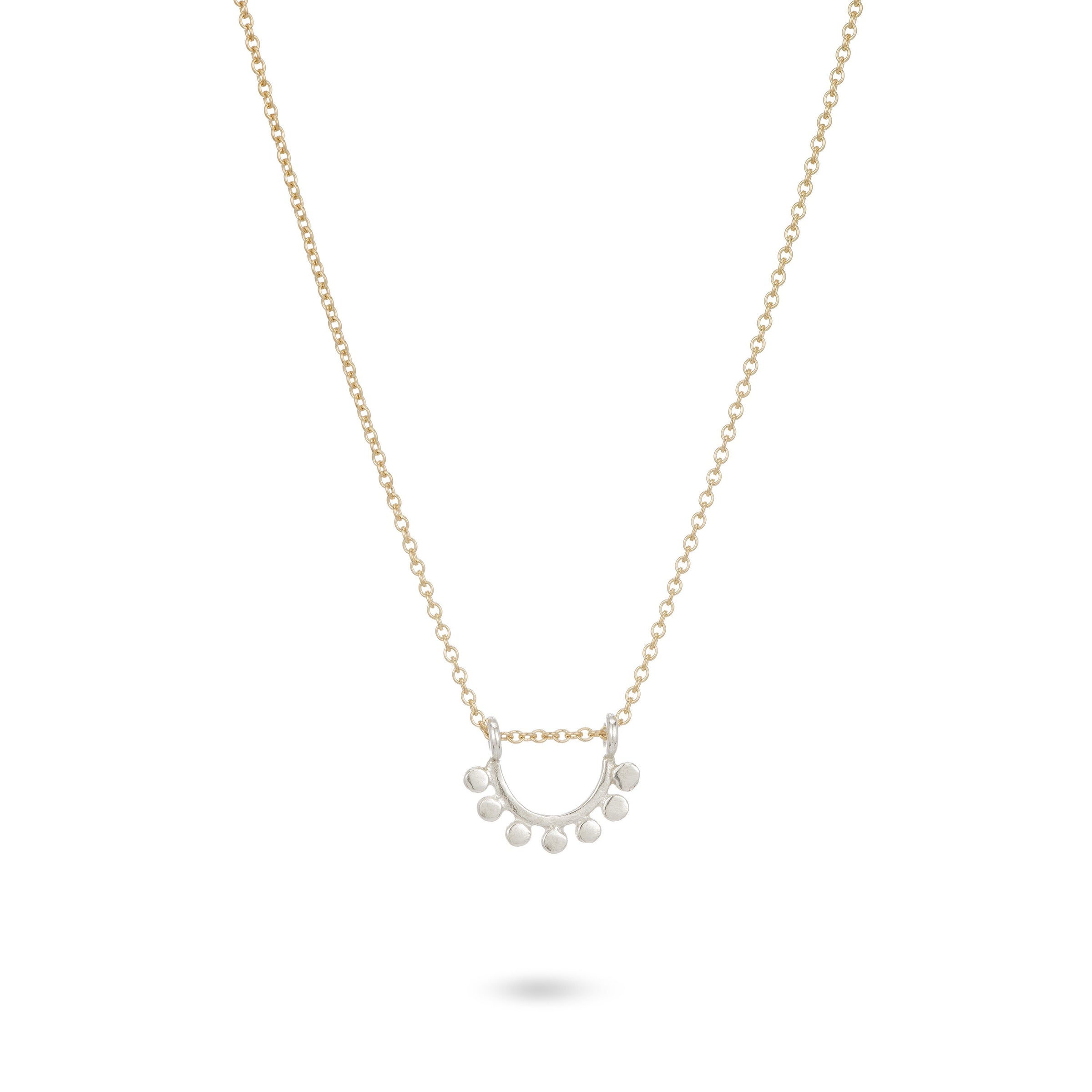 Sterling silver and gold filled dainty sunrise necklace necklace Amanda K Lockrow