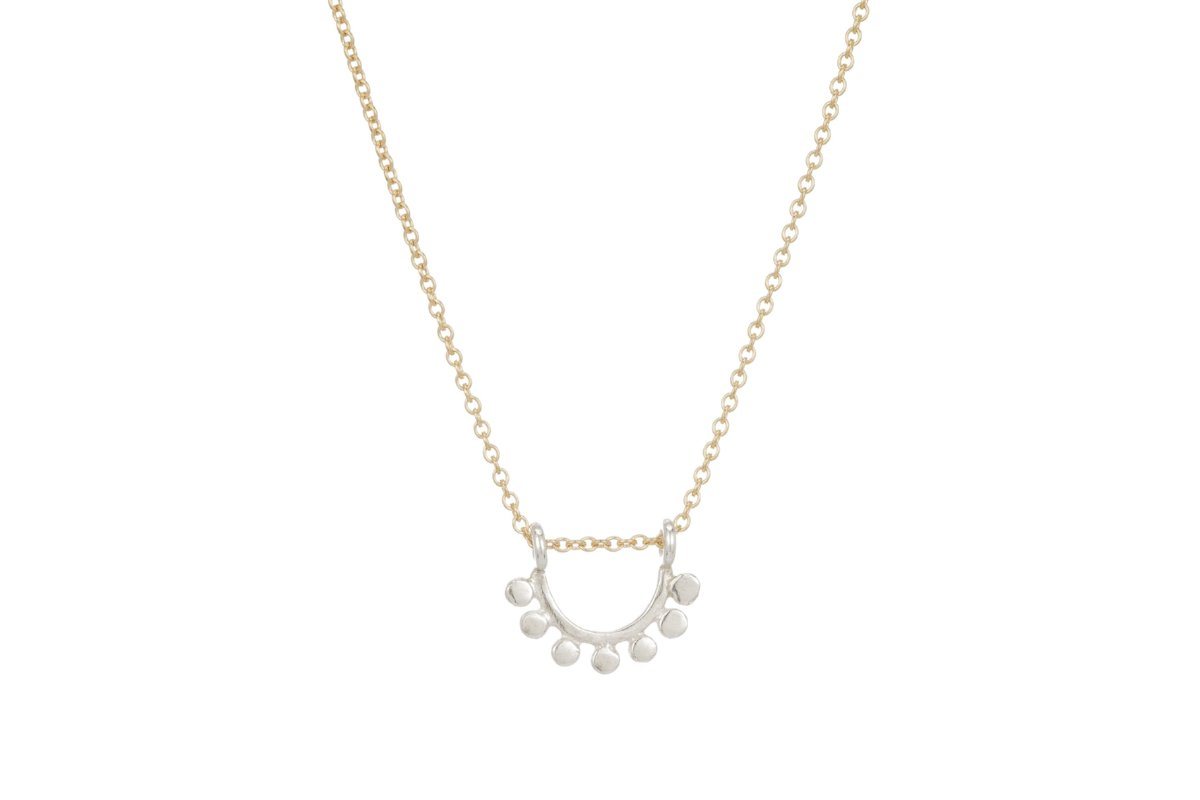 Sterling silver and gold filled dainty sunrise necklace necklace Amanda K Lockrow