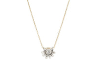 Aquamarine sterling silver and gold filled oriana necklace necklace Amanda K Lockrow