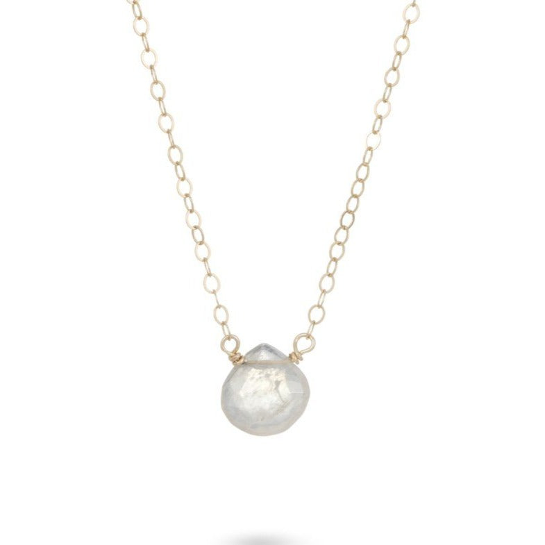 Dainty rainbow moonstone 14K gold filled necklace // bridesmaid gift necklace Amanda K Lockrow