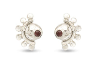 Oriana sterling silver and garnet stud earrings earrings Amanda K Lockrow