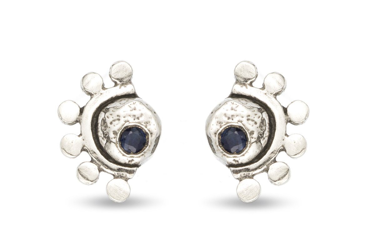 Oriana sterling silver and blue sapphire stud earrings earrings Amanda K Lockrow