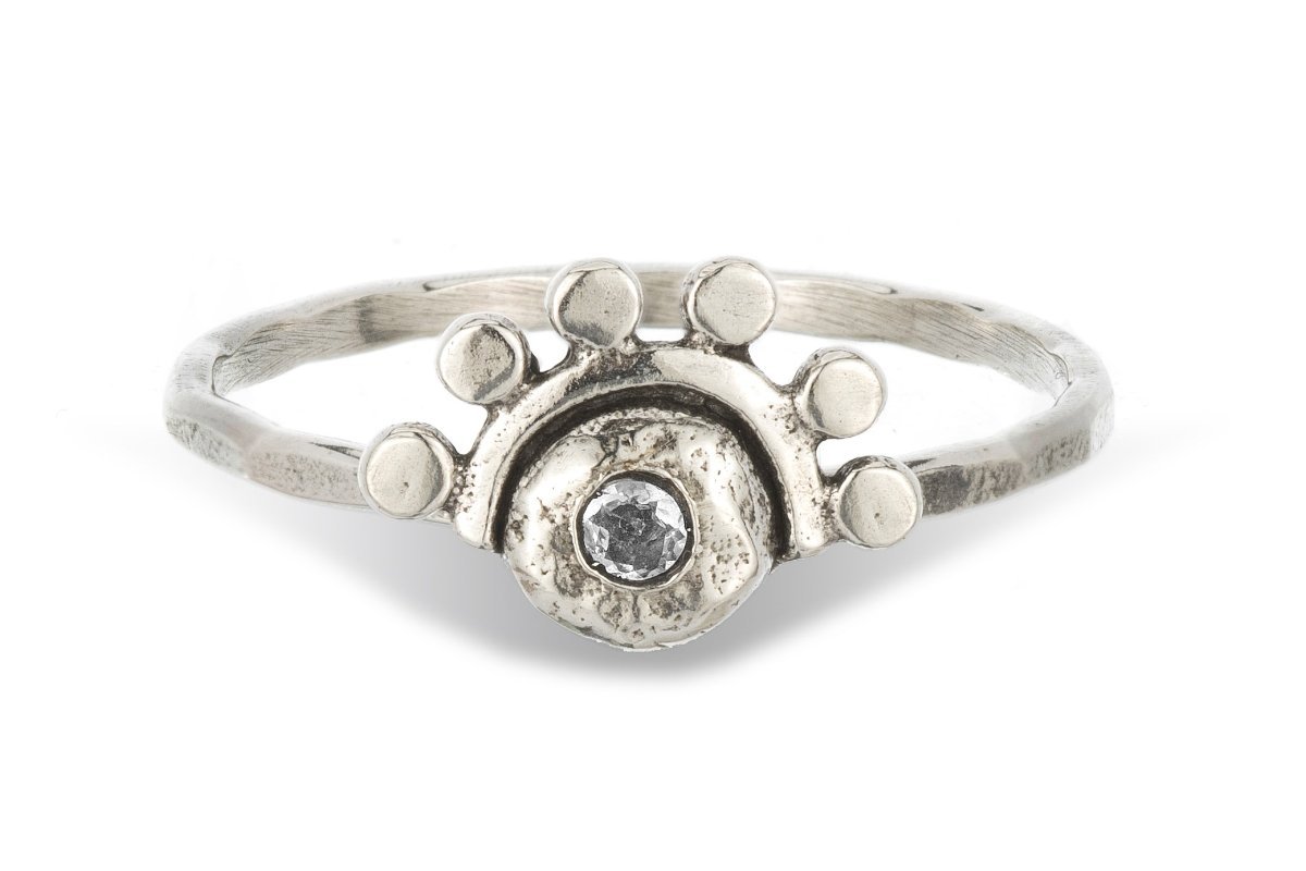 Aquamarine sterling silver oriana stacking ring ring Amanda K Lockrow