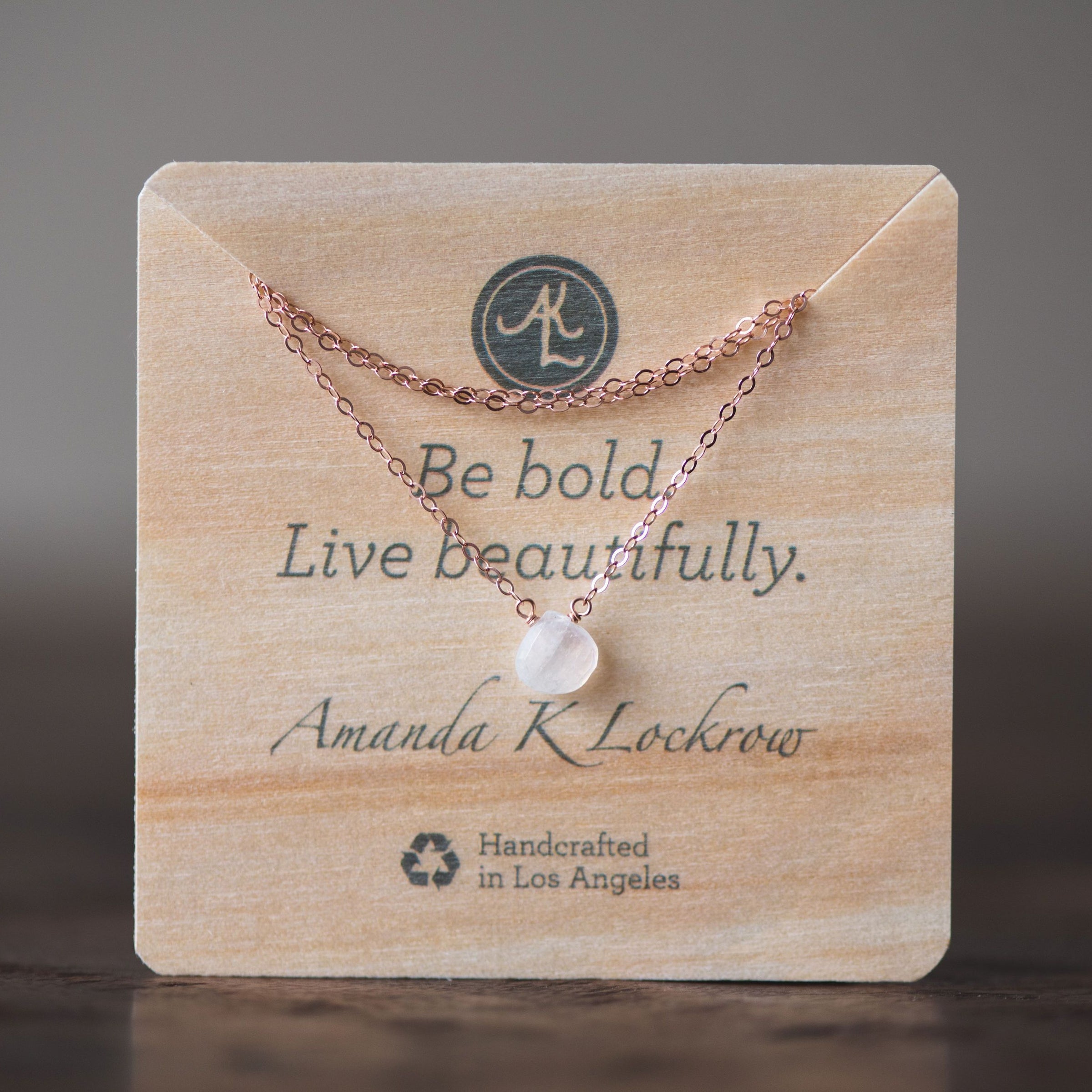 Labradorite little triangle sterling silver necklace - Little Rock collection necklace Amanda K Lockrow
