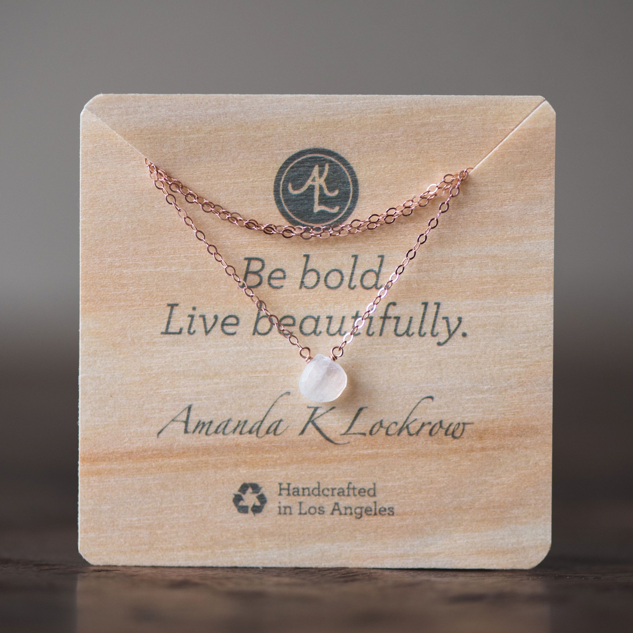 Rhodochrosite little rock necklace necklace Amanda K Lockrow