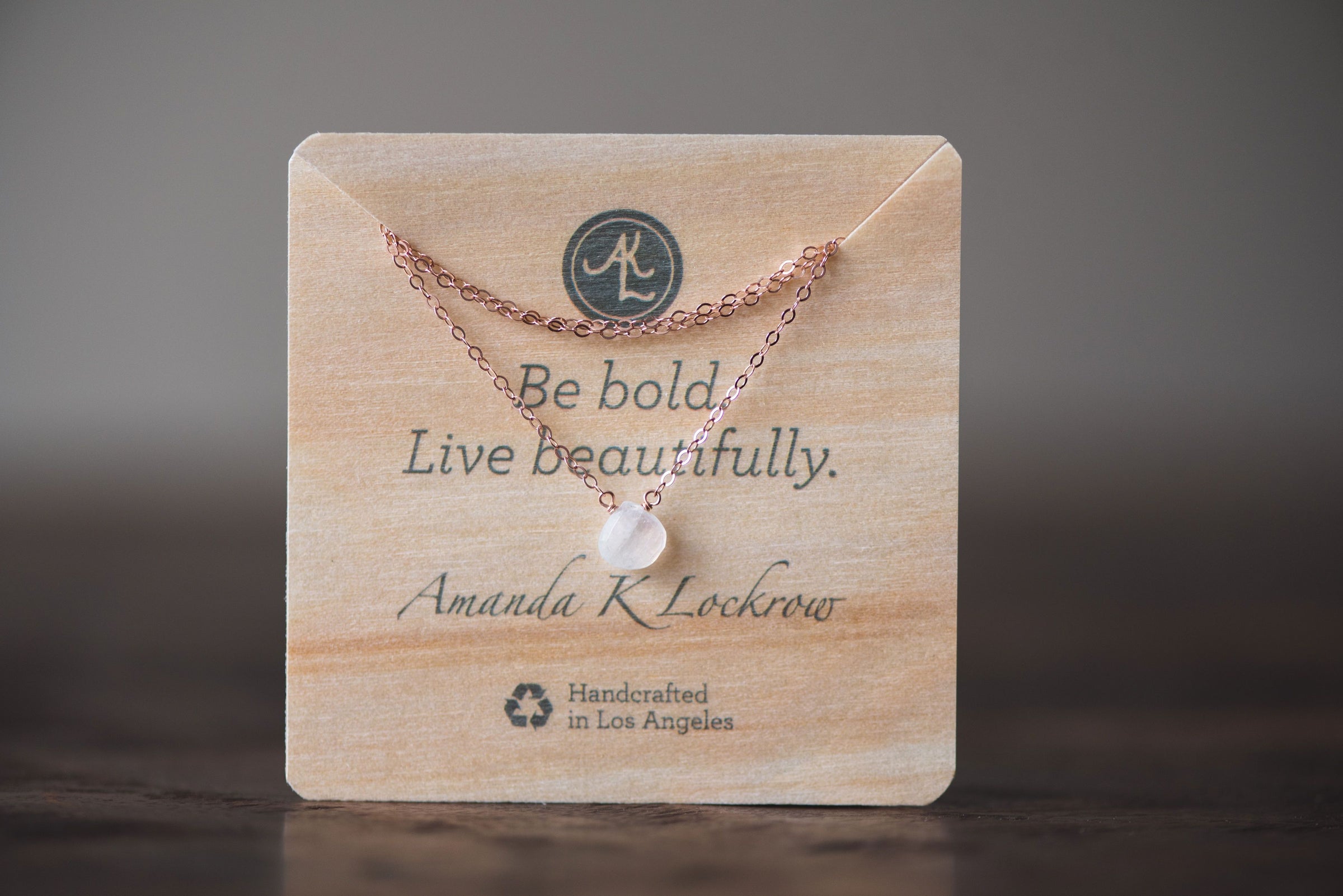 Rainbow moonstone little shield 14k yellow gold filled necklace - Little Rock collection necklace Amanda K Lockrow