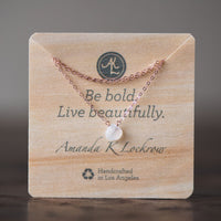 Tourmalinated quartz little rock sterling silver necklace necklace Amanda K Lockrow