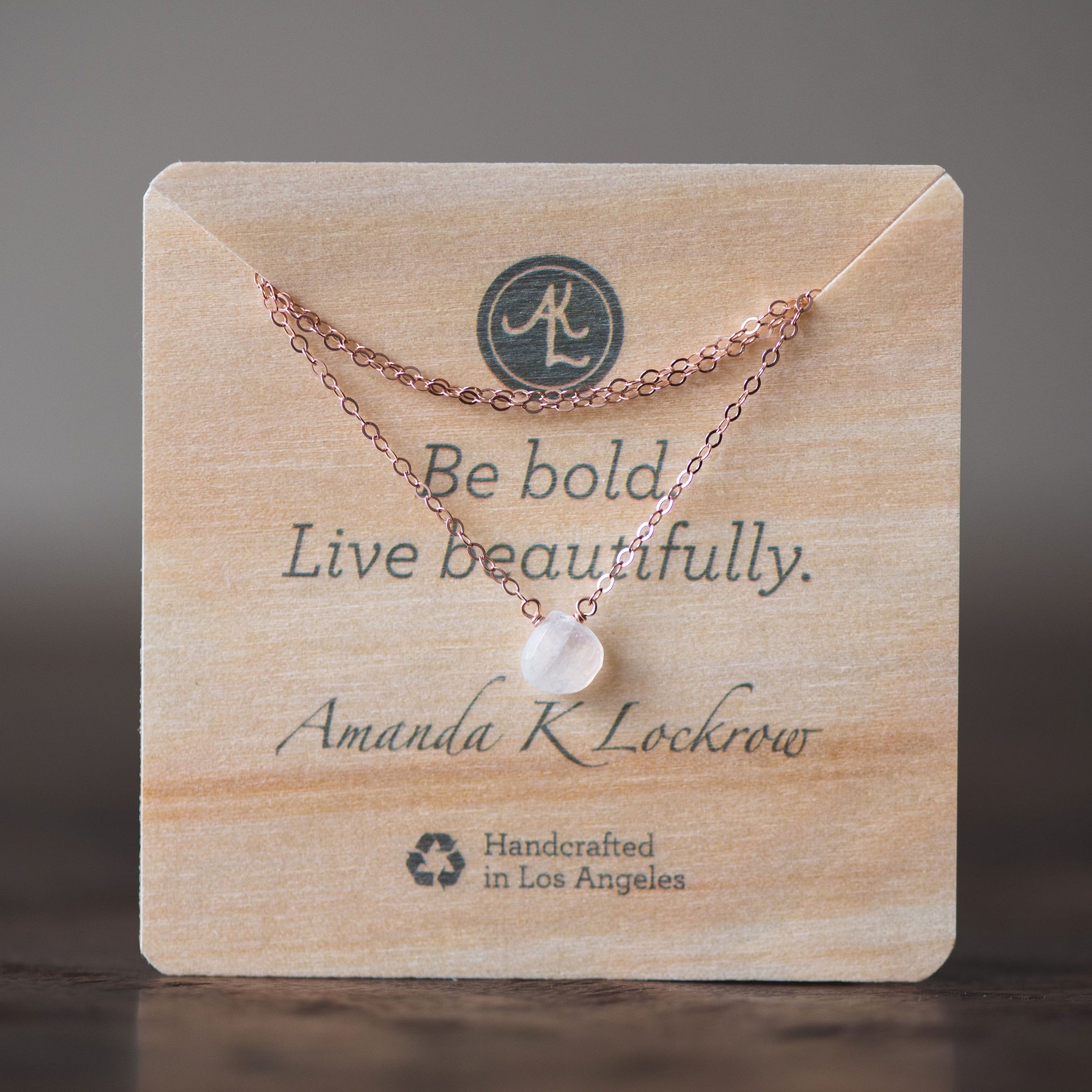 Tourmalinated quartz little rock sterling silver necklace necklace Amanda K Lockrow
