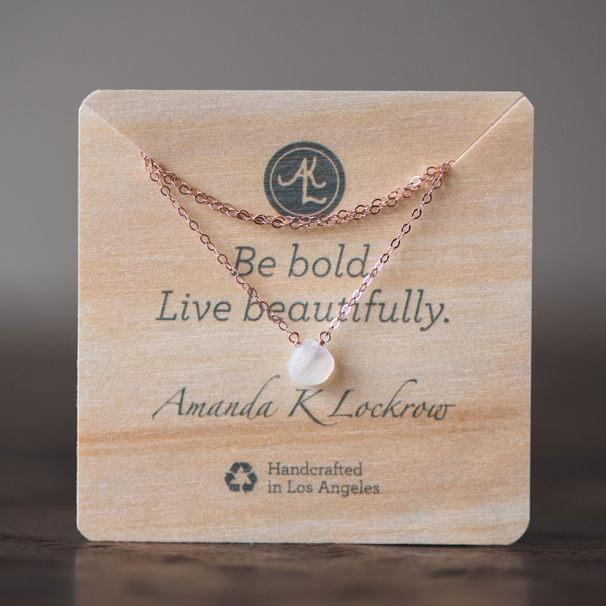 Rutilated quartz little rock necklace - choose sterling silver or gold filled necklace Amanda K Lockrow