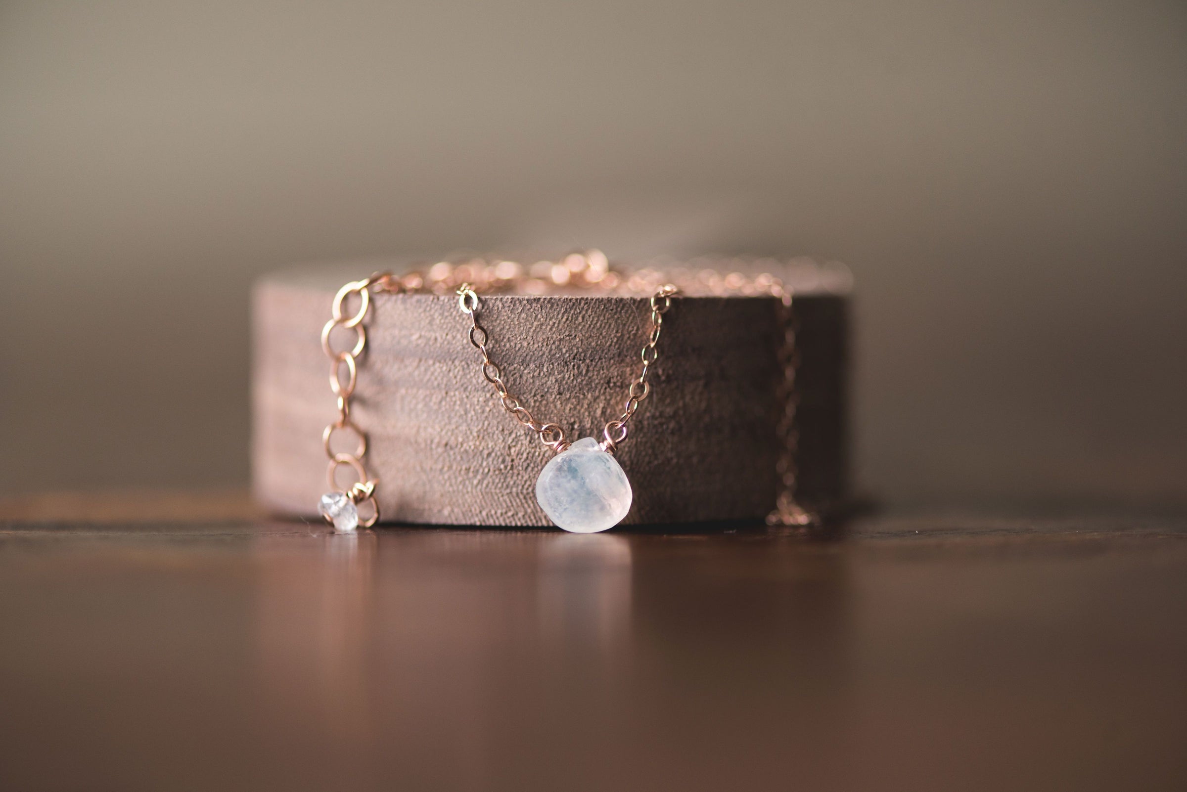 Little rock azurite and malachite drop necklace // crystal necklace choose silver or gold filled necklace Amanda K Lockrow 