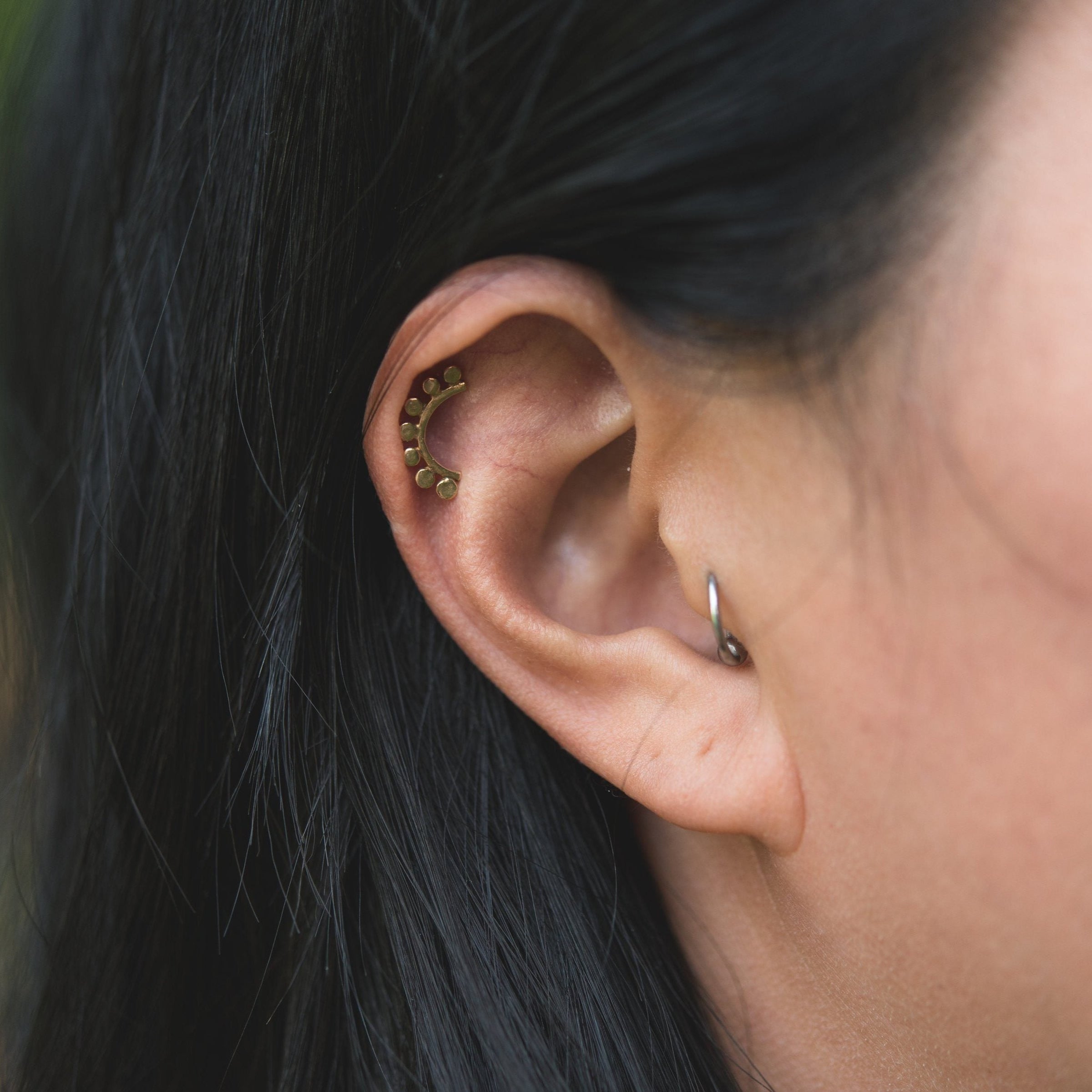 Sunrise sterling silver studs // 7 rays earrings Amanda K Lockrow