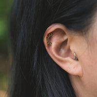 14k yellow gold sunrise stud earrings // 7 rays earrings Amanda K Lockrow