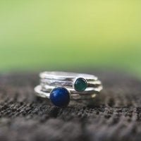 Lapis Lazuli 6mm sterling silver stacking ring ring Amanda K Lockrow