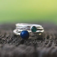 Green onyx 6mm sterling silver stacking ring ring Amanda K Lockrow