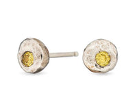 Citrine pebble sterling silver studs earrings Amanda K Lockrow