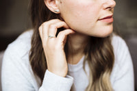 Coral and amazonite sterling silver ear climber earrings Amanda K Lockrow
