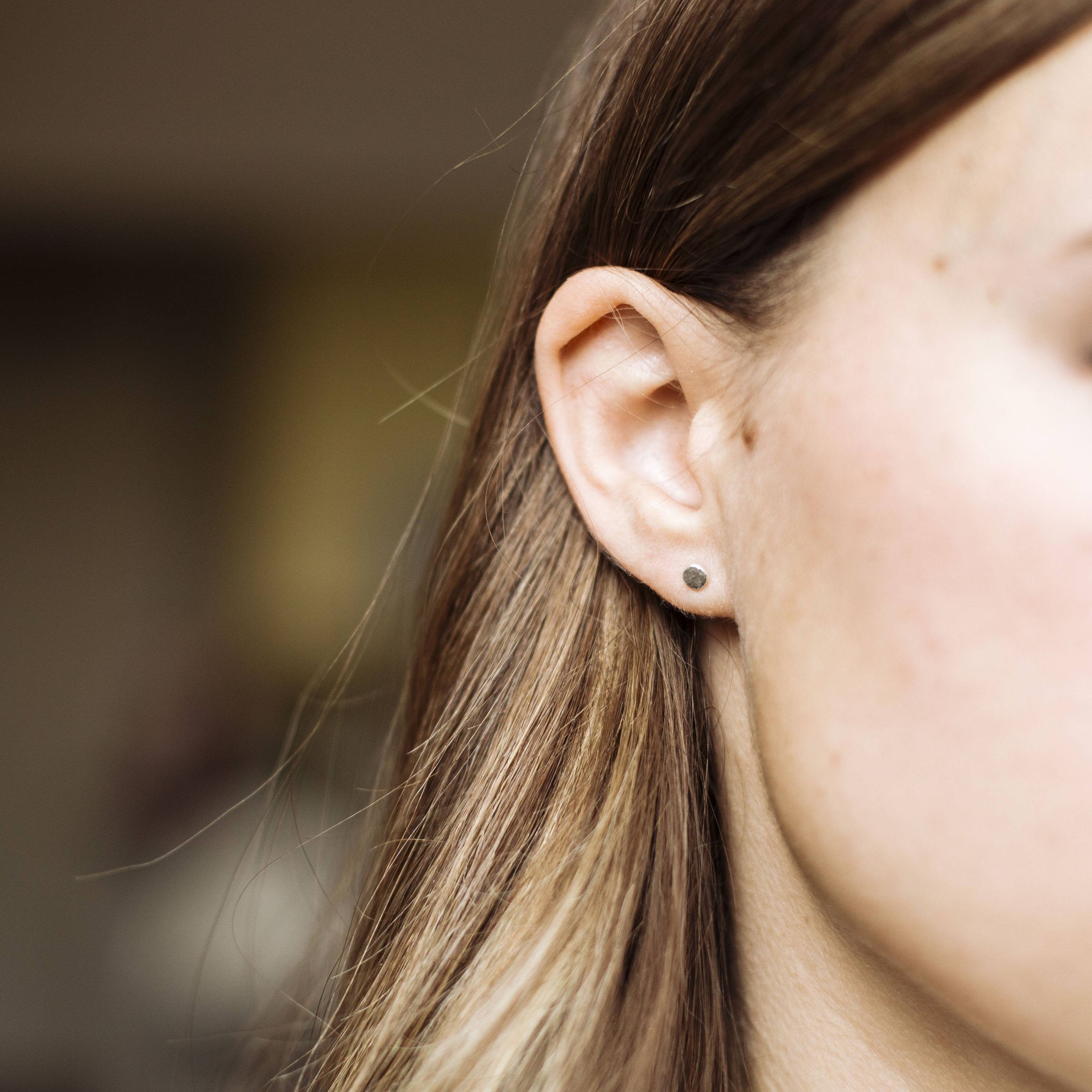 14K gold teeny tiny pebble studs earrings Amanda K Lockrow