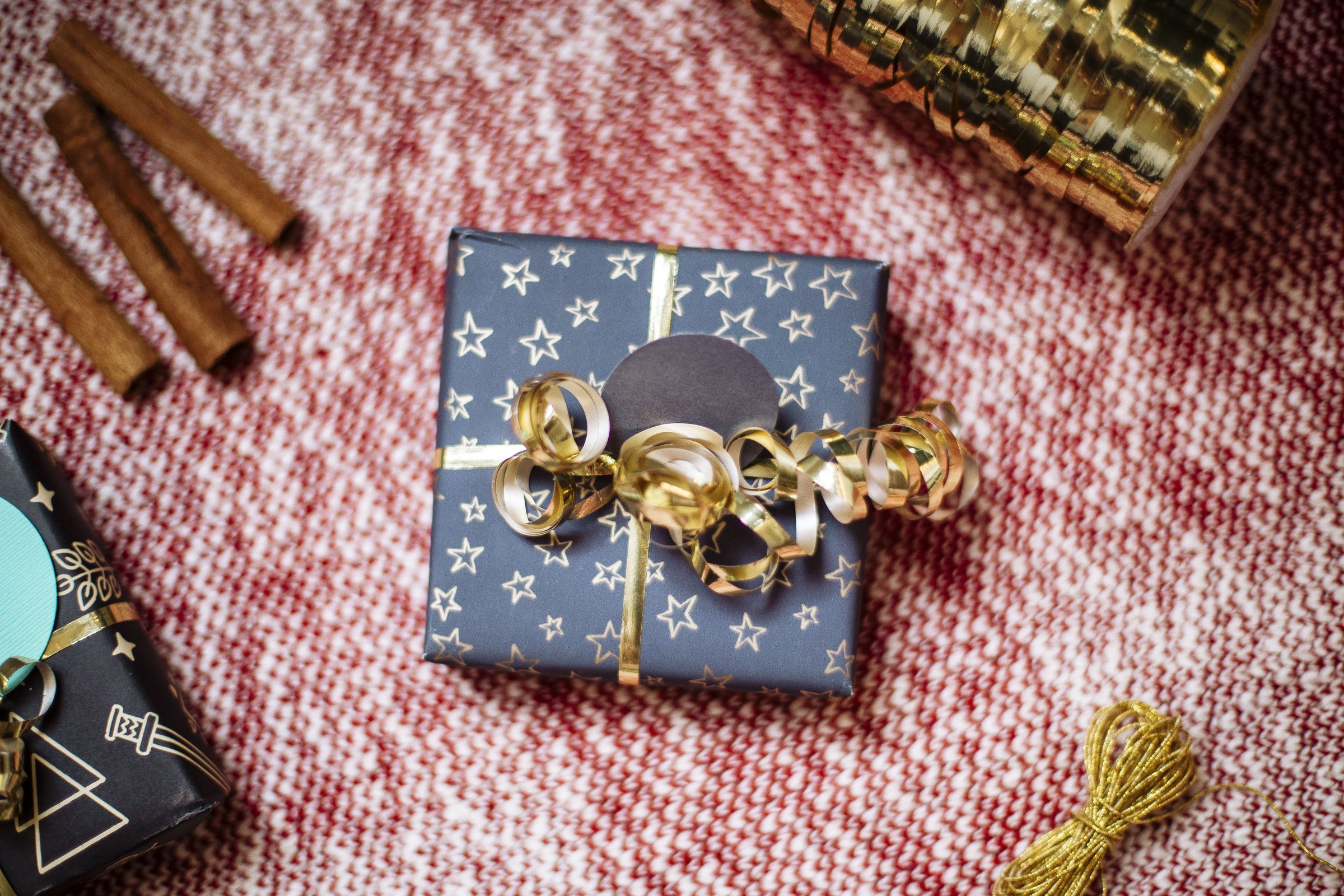 Gift wrap (with purchase from the shop) Amanda K Lockrow blue stars