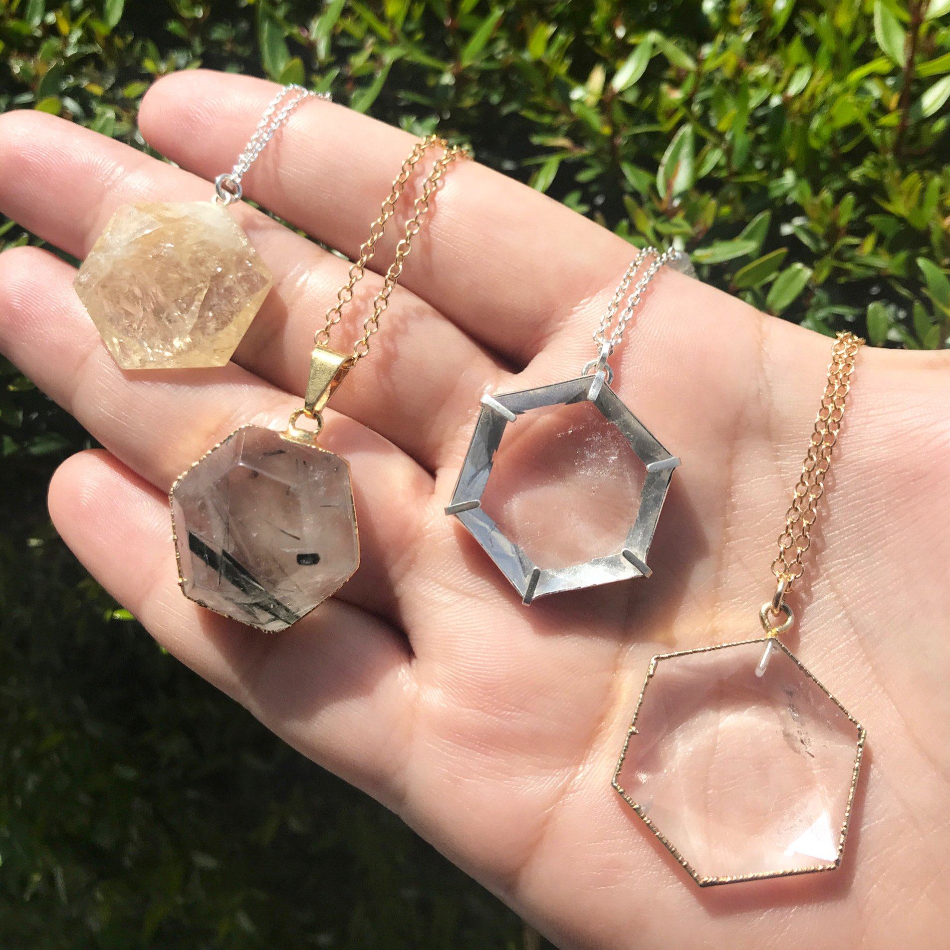 Harmonia Clear Quartz sterling silver necklace necklace Amanda K Lockrow