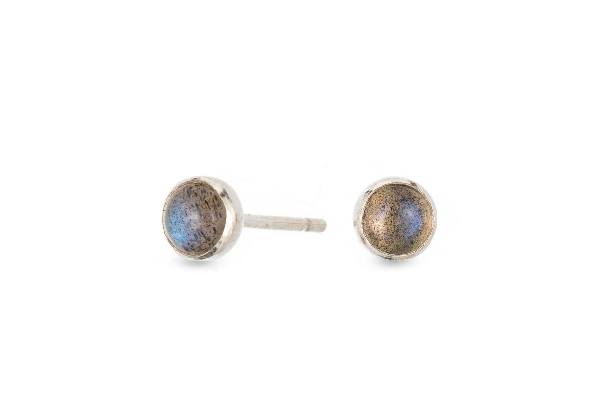 Labradorite sterling silver 4mm studs earrings Amanda K Lockrow