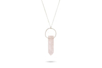 Rose Quartz crystal point sterling silver necklace necklace Amanda K Lockrow 