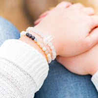 InGauge bracelet - rose quartz & clear quartz, 6mm bracelet Emotion Hygiene