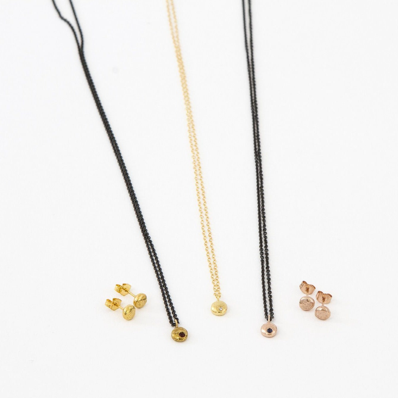 14K rose gold & blue sapphire pebble necklace necklace Amanda K Lockrow